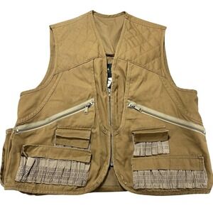 Vintage Woodland Vest Mens Medium Brown Chukar Canvas‎ Hunting Shell Loops